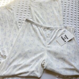 White Pointelle Pajama/Lounge Pants • NWT
